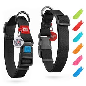 Black Waterproof Dog Collar Adjustable Dog Collar for Large Dogs Small and Medium Dogs 12-19 inch Neck x 1 inch Wide Breakaway Dog Collar Waterpr