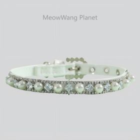 Luxury Pearl Pet Collar And Leash Set Handcrafted Necklace Style For Cats Small Medium Dogs Luxury Gift (Option: M)