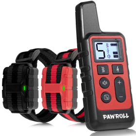 Dog Training Collar For 2 Dogs Black And Red (Color: Red)